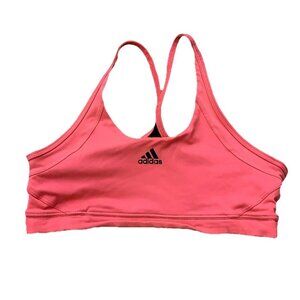 Adidas Sport Bra Orange Pink Coral Pullover Wireless Racerback Size XL